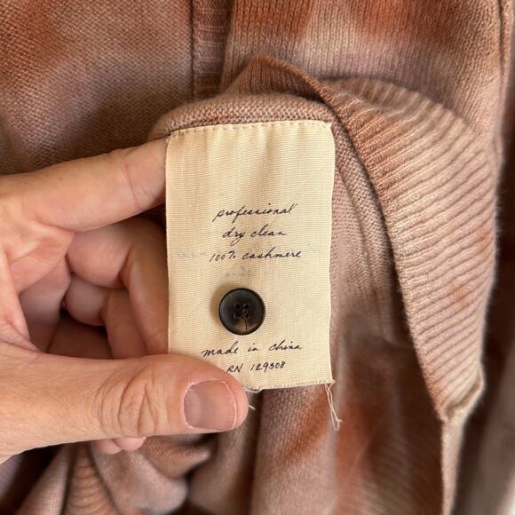 Raquel Allegra Tie-Dye Tiger Cashmere V neck Cardigan Sweater - Picture 6 of 7